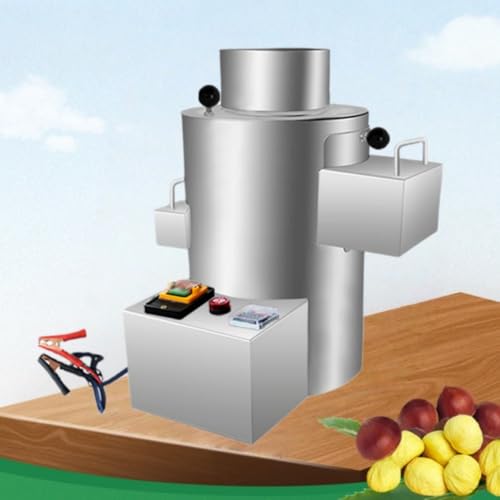 SOLLENT 自動栗皮むき機 業務用栗むき機 40kg/h 様々なサイズの栗に適しており この機械は栗の皮を強制的に剥がし 様々な形やサイズの栗に適しており 輸送中に滑らない (12ナイフ延長ナイフ,12Vバッテリー専用)