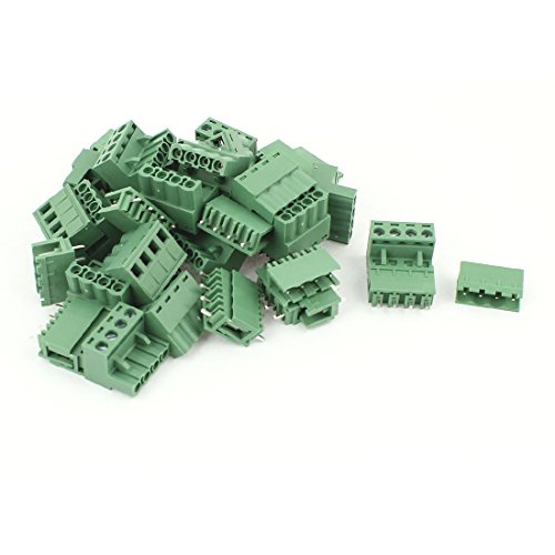 uxcell 20 Pair 4 Pins 5.08mm Pitch Male Female PCB Screw Terminal Block