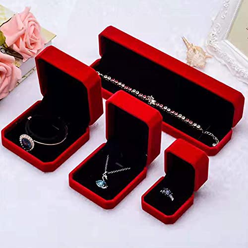 Fayada Velvet Necklace Storage Box Red Pendant Gift Case Jewelry Display Box For Anniversary Christmas Showcase #TOP3