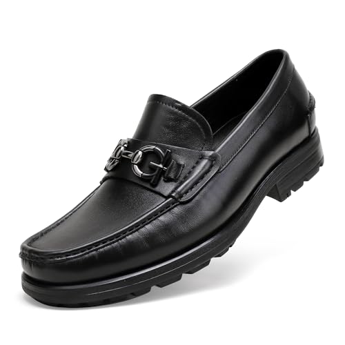 Formal Dress Shoes for Men, Premium Buckle Moc-Toe Business Shoes Casual Slip-on Penny Loafer
