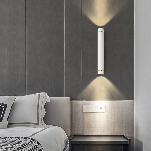 Apliques de pared LED modernos de 36cm en color blanco para iluminar escaleras