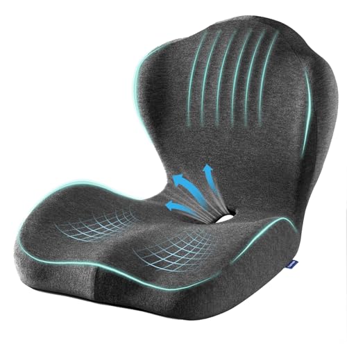 Seat Cushion for Car Truck Driver, Memory Foam Seat Cushion with Adjustable Strap,Ergonomic...