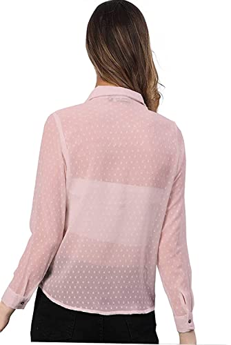 Image of Armenian Women Poly Georgette Dobby Textured Fabric Blouse Sleeve Office Lady Shirt Women Tops