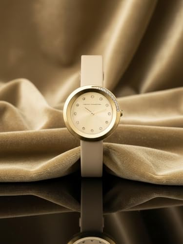 Image of French Connection Sunray Beige Round Dial with Beige Leather Strap Watch for Womens - FCO1PL