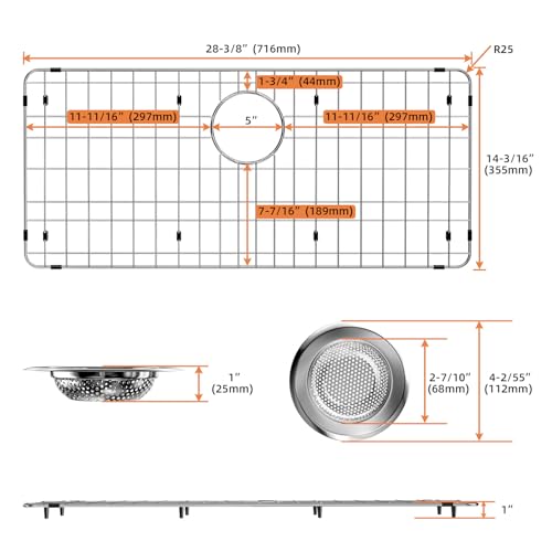 Protector de rejilla para fregadero de acero inoxidable 28-3/8" x 14-3/16" miniatura 3