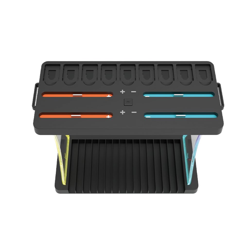 Stojak na biurko do konsoli Switch2, kontroler ładowarka zestaw słuchawkowy wieszak stojak do przechowywania kart do gier ze światłem RGB