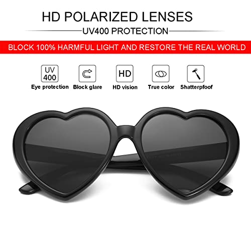 JOVAKIT Polarized Heart Shaped Sunglasses for Women Vintage Fashion Lovely Retro Oversized Eyeglasses UV400 Protection Lens3