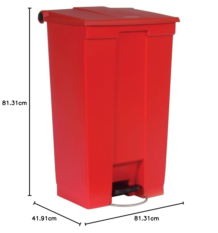 Rubbermaid Commercial Products Step-On Container Mobile 87 Litre Red FG614600RED