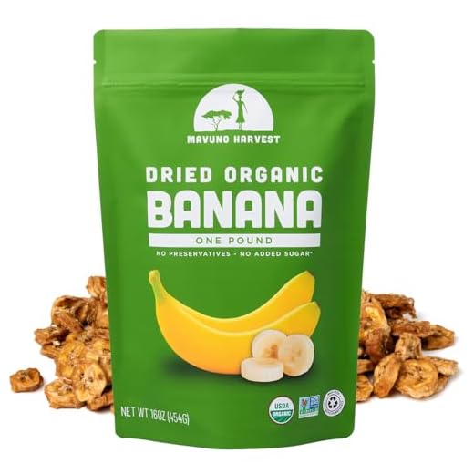 Mavuno Harvest Dried Banana Chips Fruit Snacks | Organic Dried Banana | Healthy Snacks for Kids & Adults | Unsweetened Banana Chips | Gluten Free Snack | Vegan, Non GMO, Direct Trade | 1 Pound Bag