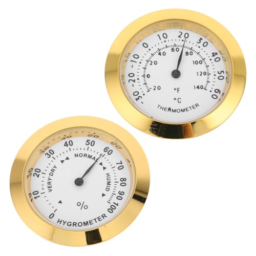 Mikikit 2pcs Mini Temperature and Humidity Monitor Portable Indoor Hygrometer for Guitar Case Reptile Kitchen Greenhouse Pet Store