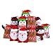 Hemoton 12PCS Large Christmas Candy Bags Gift Treat Bags for Favors and Decorations, Super Cute Snowman, Santa Claus, Deer, Penguin