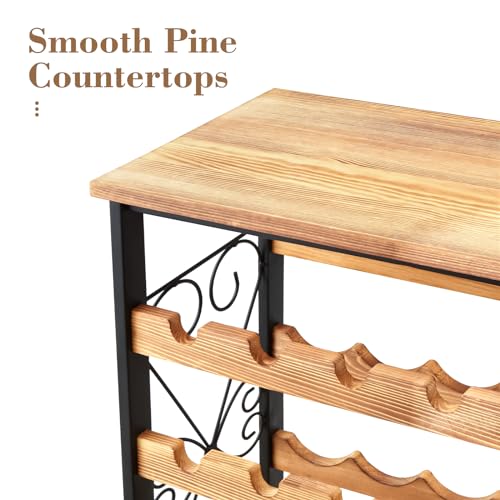 Soporte para 48 botellas de vino con tapa de madera miniatura 6