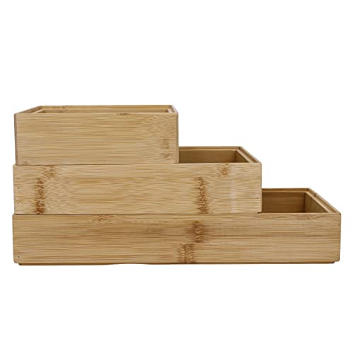 Copco COPHMORGBAM3PC Juego de organizadores de bambú para el hogar, 3 Piezas, Caja expositora, Madera, Marrón Cover