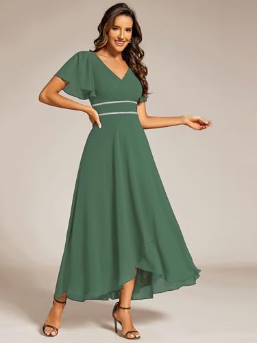 Image of Ever-Pretty Summer A-Line V-Neck Formal Dress for Women Empire Waist Chiffon Mother of the Bride Wedding Guest Dresses 41981