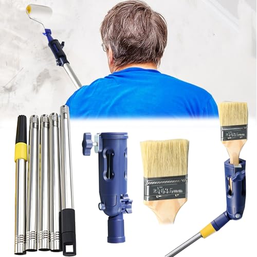 Aisny Varilla Telescópica De 3 Piezas, Varillas De Extensión De Mango Telescópico, Varilla Telescópica De 1,4M para Rodillos De Pintura, Mango Telescópico Extensible para Trabajos De Pintura