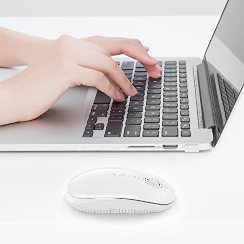 Image of VssoPlor Wireless Mouse, 2.4G Slim Portable Computer Laptop Mouse with Nano Receiver Quiet Silent Optical Mice for Notebook, PC, Laptop, Computer-Pure White