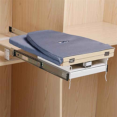 Ausziehbares BüGelbrett, Grau Klappbar Tischbügelbrett 180° Drehung Bügelbrett Schrank Zusammenklappbares Push-Pull Bügelbrett 81x31x15cm Grau
