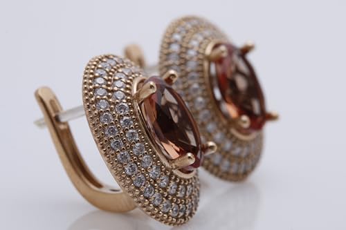 Turkish Handmade Jewelry Small Oval Shape Zultanite and Round Cut Topaz 925 Sterling Silver Stud Earrings2