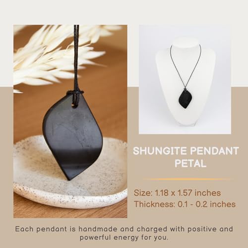 Shungite Necklace Pendant Jewelry Set Pack - Authentic Shungite Protection Blocking Stones - Crystal Shield for Women and Men4