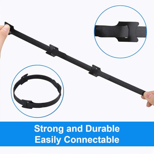Image of Zibuyu Nylon Reusable Cable Ties, 100 Pc Self-Adhesive Wire Organisers