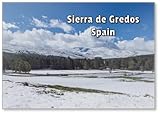 Imán para nevera con diseño de paisaje de prados nevados en la Sierra de Gredos, diseño 4