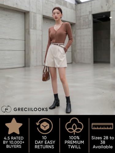 Image of GRECIILOOKS Women's Western Shorts - Trendy Knee Length Casual Bottoms | Relaxed Fit Summer Shorts for Girls & Women (Available in Plus Size)