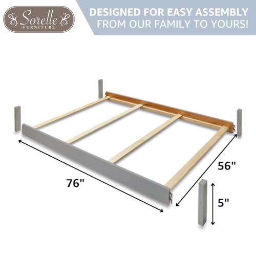 Image of Sorelle Furniture Toddler Rails and Full-Size Bed Adult Rails, Sorelle Wood Bed Rail & Crib Conversion Kit, Converts Sorelle Furniture Crib to Toddler Bed and Full-Size Bed, # 221 - Weathered White