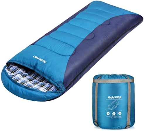 RISEPRO 2.1kg Flannel Cotton Winter All 4 Seasons -10°C - 15°C Sleeping Bag 210T Polyester (Superior Material), Skin-Friendly Water Resistant, Ideal for Outdoor Activities