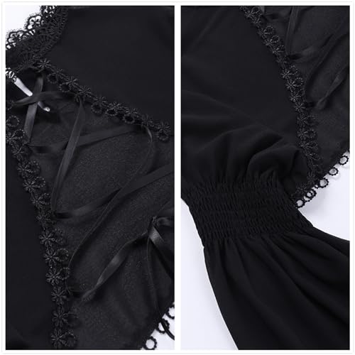 Image of TOMETO STAR Bolero Shrug Tops for Women Goth Flare Sleeve Shrugs