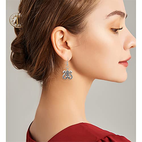 12 Pairs Lightweight Handmade Vintage Silver Music Note Dangle Drop Earrings Sets Musical Instrument Guitar Violin Earrings for Women Music Lover3