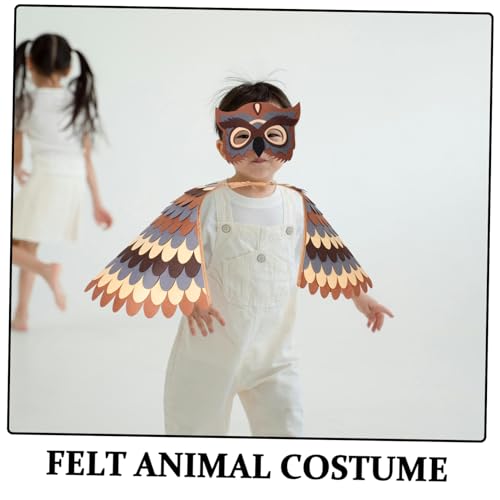 Garneck Owl Wings Costume with Parrot Eagle Cape Soft Lightweight Animal Role Play Outfit for Halloween School Plays Themed Parties Machine Washable Comfortable for Boys - Image 2