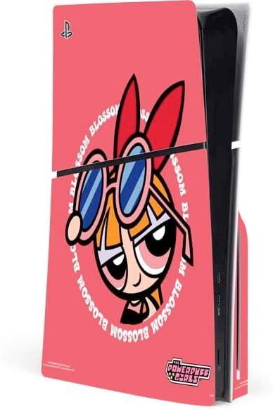Skinit Decal Gaming Skin Compatible with PS5 Slim Disk Console - Officially Licensed Cartoon Network Powerpuff Girls Patches Design