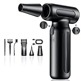 Electric Compressed Air Duster - 32,0000 RPM Rechargeable Cordless Air Blower for PC, Computer Keyboard Cleaning Kit - Mini Battery Powered Air Duster for Electronics, Car, Home - Replaces Air Cans