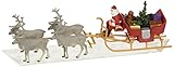 Preiser 30399 Christmas Sleigh Includes Santa, Packages & 4 Reindeer HO Model Figure
