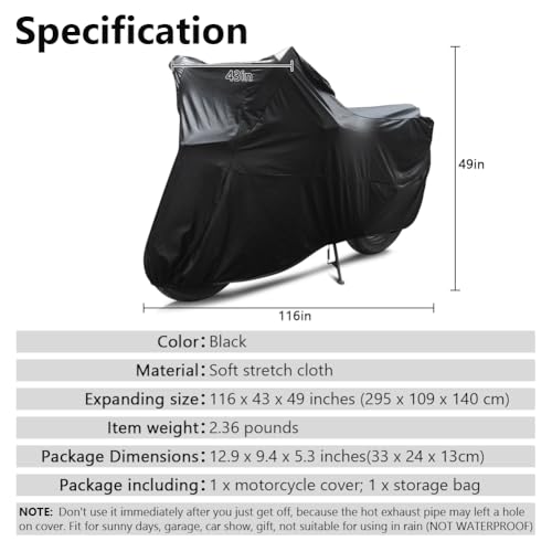 Housse de moto anti-poussière extensible et bâche imperméable 296 cm - 2