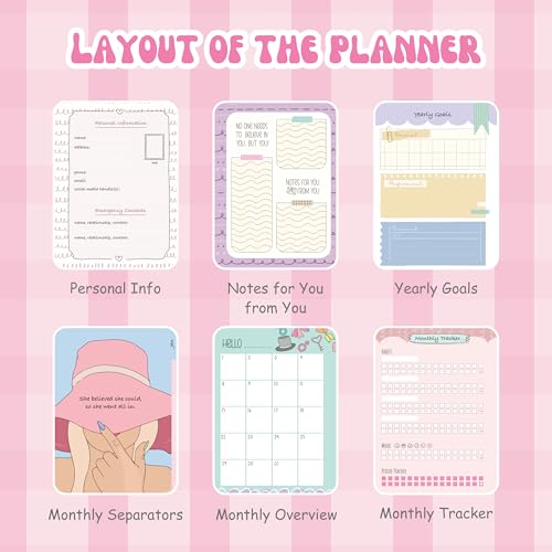 Image of Planner Kit, Planner Set Includes A5 Journal (22x17cm) 262 Pages, 120 GSM, Weekly Planner, Desk Calendar 2026, Stickers Book and Bookmark (The Power Edition)