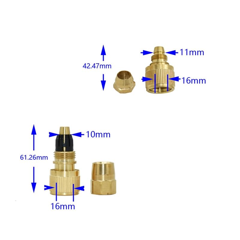 Conector rápido de Manguera de latón, 8 Uds., Conector de Pistola de Agua de 3/8 ", Manguera de riego de jardín, Adaptador de Cobre for rociadores de Agua(B)