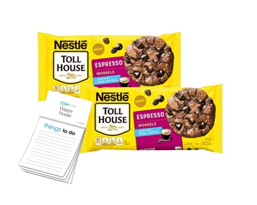 Nestle Toll House Espresso Baking Chip Morsels, 9 Oz Each - Pack of 2 comes with 1 BONUS 50 page Magnetic notepad