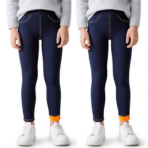 Baogaier Mädchen Thermo Leggings Winter Jeans-Optik Gefütterte...