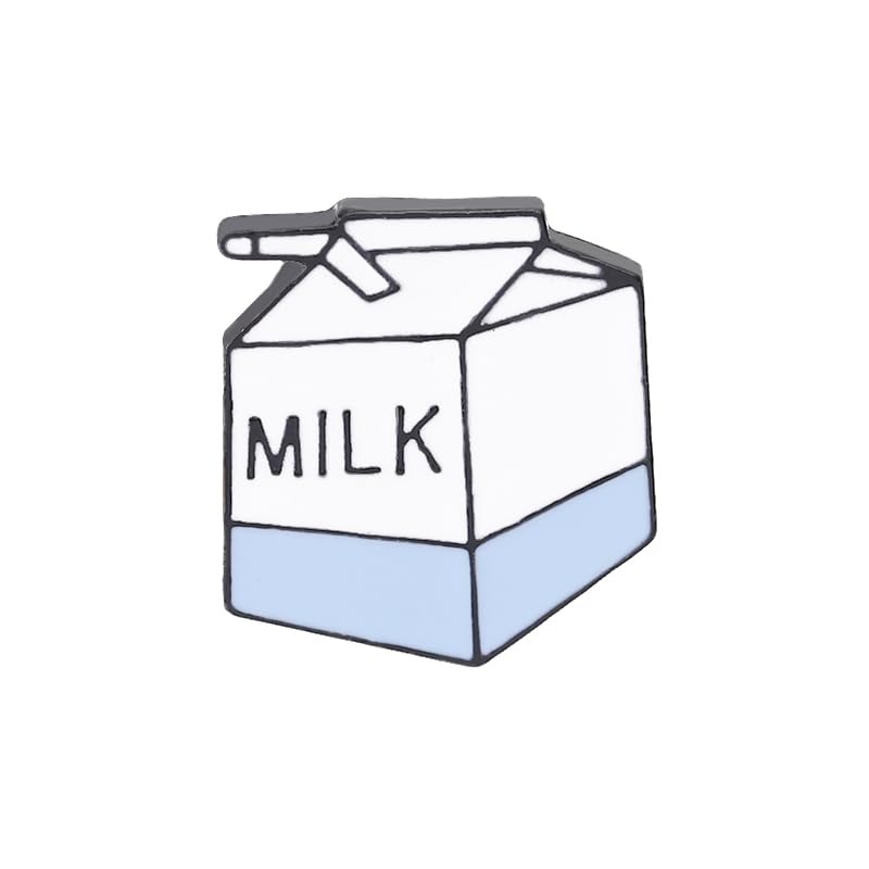 Image of Milk Awesome Brooch Cartoon Enamel Brooch Pin Jacket Lapel Metal Pins Brooches Badges Exquisite Jewelry Pin