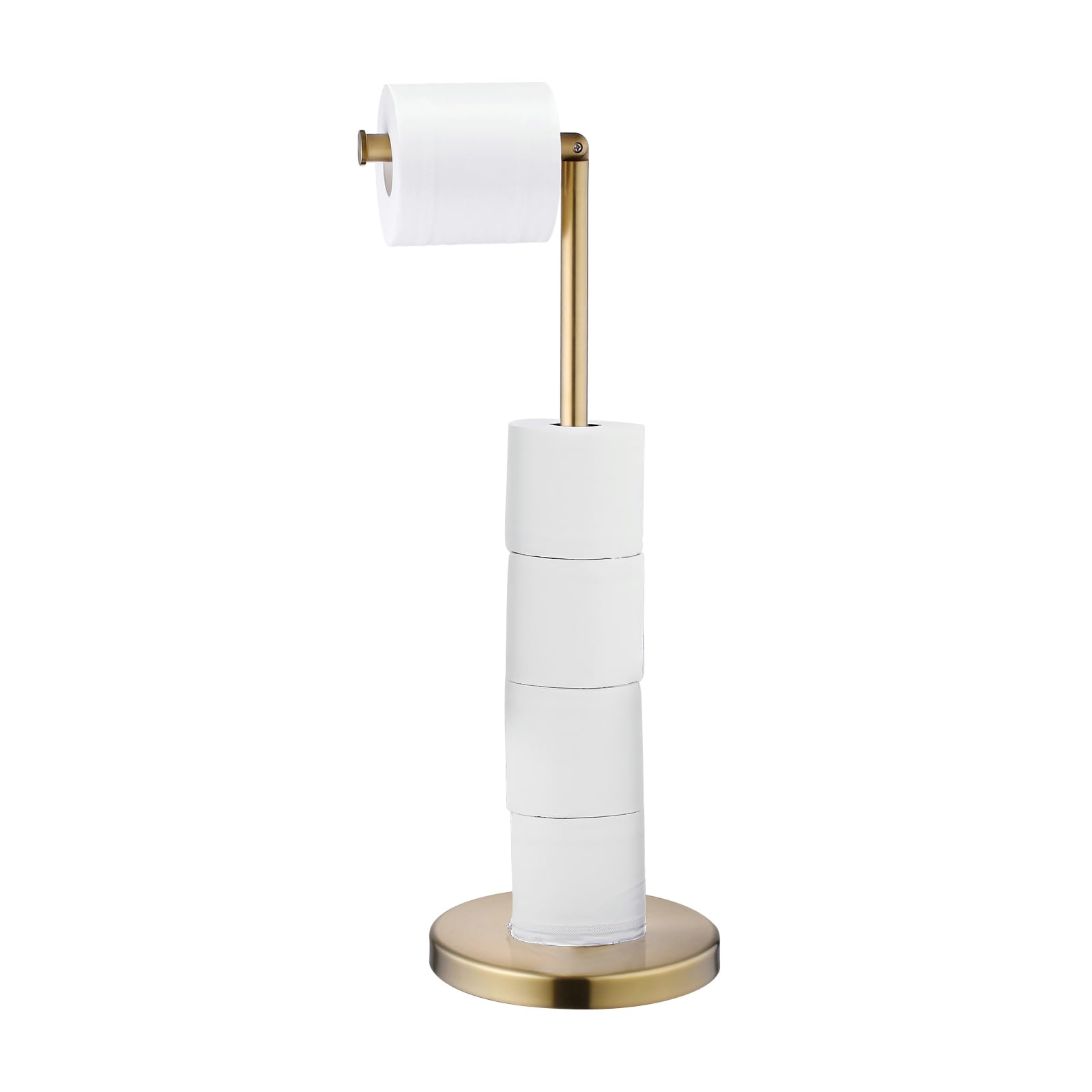 Supporto per carta igienica autoportante, dispenser per carta igienica in oro spazzolato, base antiruggine SUS304, SHUNLI
