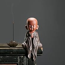 Kingzhuo Ceramic Tiny Cute Baby Buddha Statue Monk Figurine Cute Buddha Babies Baby Buddha Monk Home Decoration Zen Decor 8 Inches in Height