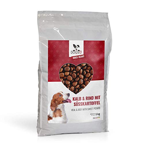 DOGS-HEART Kalb&Rind mit Süßkartoffel (5 kg) Hundefutter trocken Getreidefrei mit hohem Fleischanteil, Glutenfrei