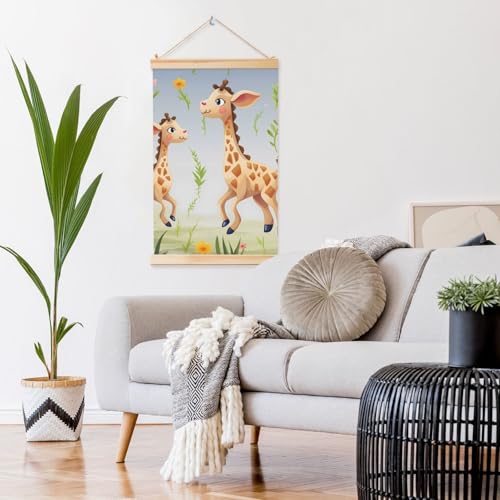 Bannière pour décoration d'intérieur girafe poster suspendu bois