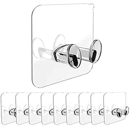 btheone Multi Purpose Adhesive Hooks Sticking Wall Hanger Hook Razor Holer for Power Plug, Keys, Kitchen Utensils, Towel, Robe, Loofah and More 10Pcs/Pack