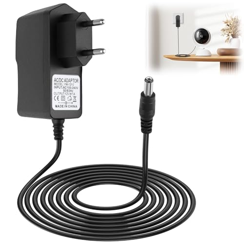 12V 1A Adaptador de Corriente, Fuente de Alimentación AC 100 240V con Conector DC 5,5 x 2,1 mm, Fuente 12W Reemplazo para Tira LED, Cámara CCTV, Router, TV Box, Altavoz, Dispositivos Smart Home