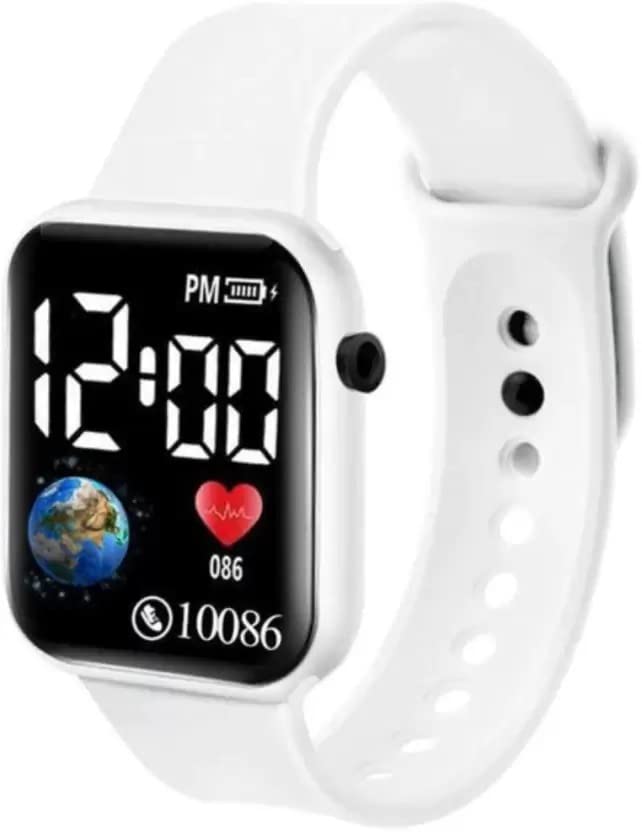 Zovuta Square Shape Dial Colorful Smart Looking Digital led Watch For Kids Baby Boys and Girls- Fully Waterproof Sportswatch Display- Best Gift for Diwali and Birthday-Date and Time Function Only ( For Age 4-15 Years) - White (B0C24J2YCR) Amazon Price History, Amazon Price Tracker