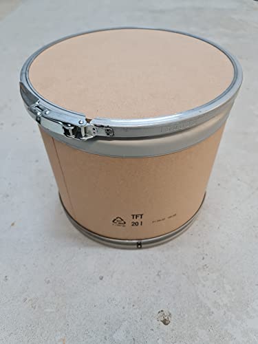 WIDU Tambor de cartón de 20 litros, contenedor de cereales con tapa dura y anillo de sujeción (20 litros)