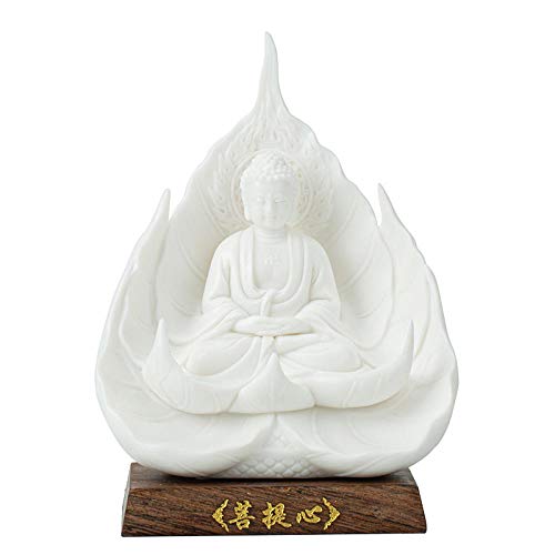 Statue Guanyin en porcelaine blanche, sculpture artisanale de 14 cm pour déco zen