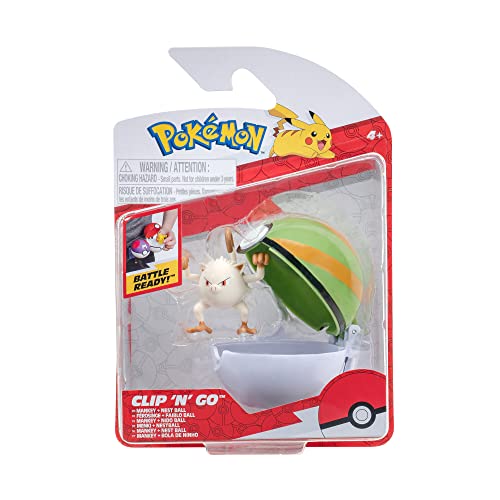 Clip'n'Go Poké Balls Menki et Nestball avec figurine 5 cm PKW3136